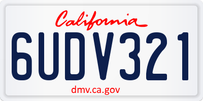 CA license plate 6UDV321