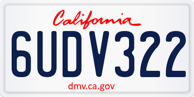 CA license plate 6UDV322