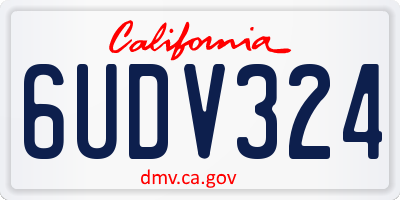 CA license plate 6UDV324