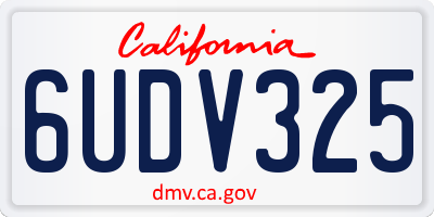 CA license plate 6UDV325