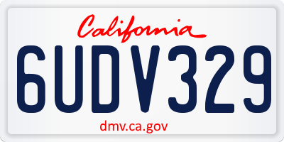 CA license plate 6UDV329
