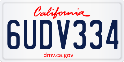 CA license plate 6UDV334