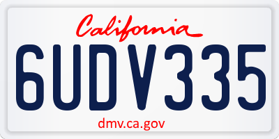 CA license plate 6UDV335