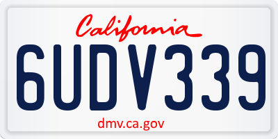 CA license plate 6UDV339
