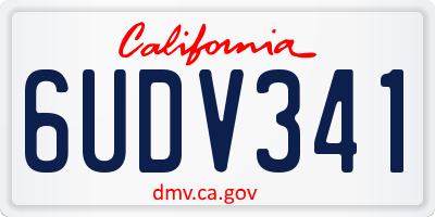 CA license plate 6UDV341