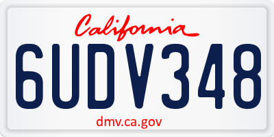 CA license plate 6UDV348