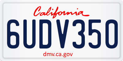 CA license plate 6UDV350