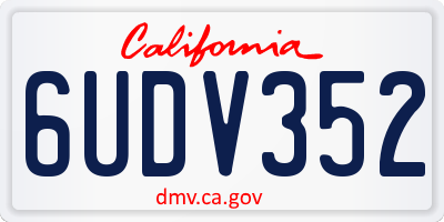 CA license plate 6UDV352