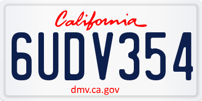 CA license plate 6UDV354