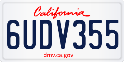 CA license plate 6UDV355