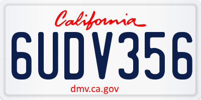CA license plate 6UDV356