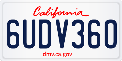 CA license plate 6UDV360