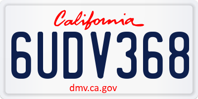 CA license plate 6UDV368