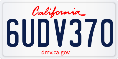 CA license plate 6UDV370