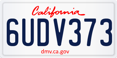 CA license plate 6UDV373