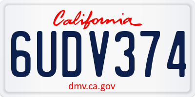 CA license plate 6UDV374