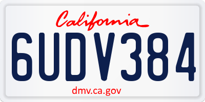 CA license plate 6UDV384
