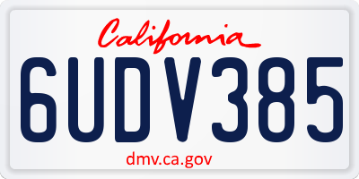 CA license plate 6UDV385