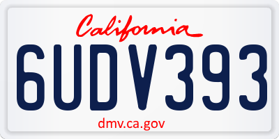 CA license plate 6UDV393