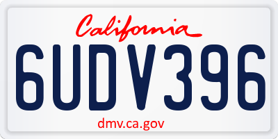 CA license plate 6UDV396