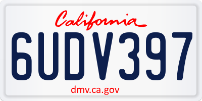 CA license plate 6UDV397
