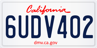 CA license plate 6UDV402
