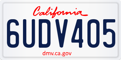 CA license plate 6UDV405