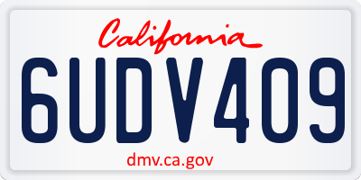 CA license plate 6UDV409