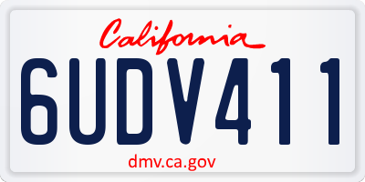 CA license plate 6UDV411