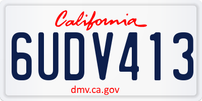 CA license plate 6UDV413