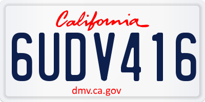 CA license plate 6UDV416