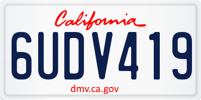 CA license plate 6UDV419