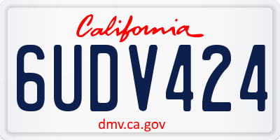 CA license plate 6UDV424