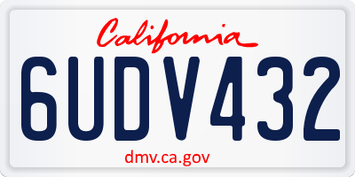 CA license plate 6UDV432