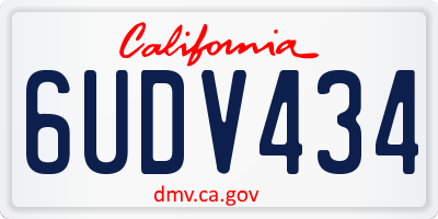 CA license plate 6UDV434