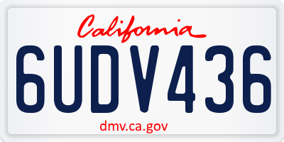 CA license plate 6UDV436