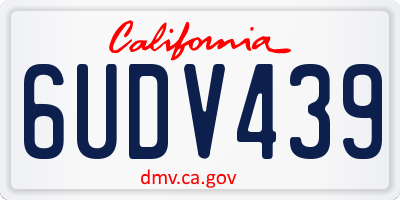 CA license plate 6UDV439