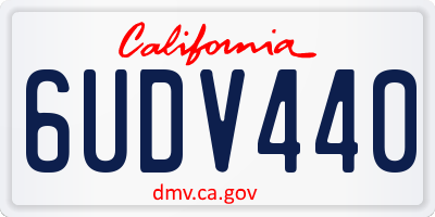 CA license plate 6UDV440