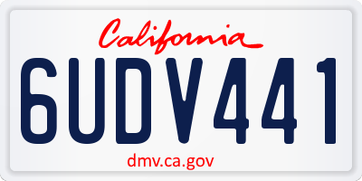 CA license plate 6UDV441