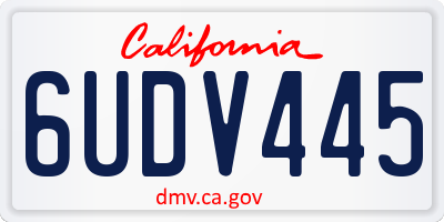 CA license plate 6UDV445