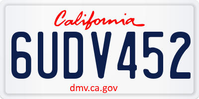 CA license plate 6UDV452