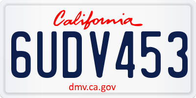 CA license plate 6UDV453