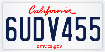CA license plate 6UDV455