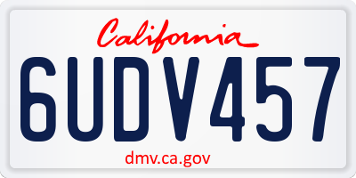 CA license plate 6UDV457