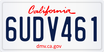 CA license plate 6UDV461