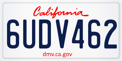 CA license plate 6UDV462