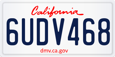 CA license plate 6UDV468