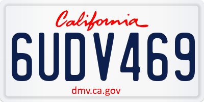 CA license plate 6UDV469