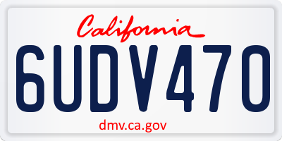 CA license plate 6UDV470