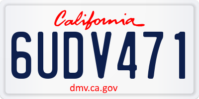 CA license plate 6UDV471